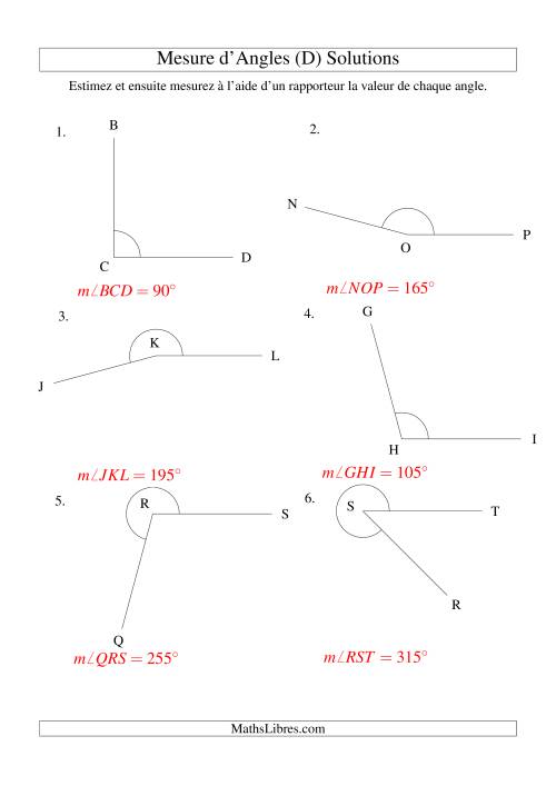 Mesure d'angles entre 0° et 360° (intervalles de 15°) (D) page 2