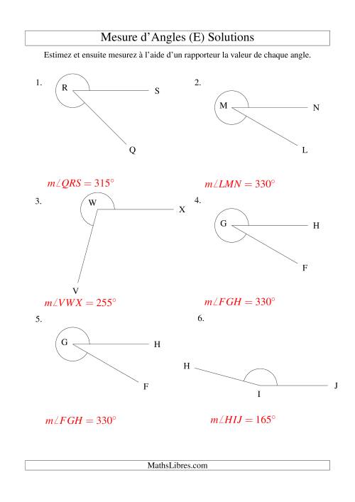 Mesure d'angles entre 0° et 360° (intervalles de 15°) (E) page 2