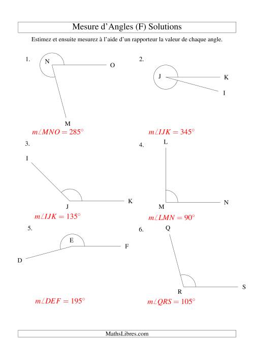 Mesure d'angles entre 0° et 360° (intervalles de 15°) (F) page 2