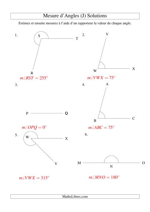 Mesure d'angles entre 0° et 360° (intervalles de 15°) (J) page 2