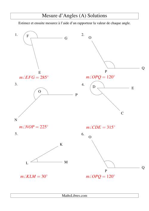 Mesure d'angles entre 0° et 360° (intervalles de 15°) (Tout) page 2