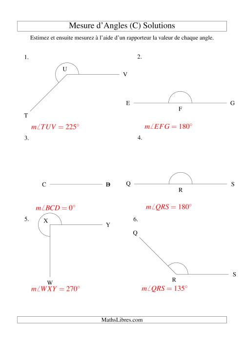 Mesure d'angles entre 0° et 360° (intervalles de 45°) (C) page 2