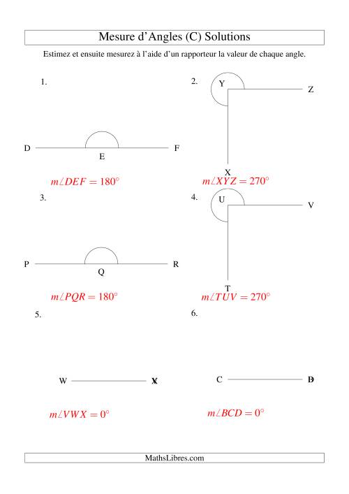 Mesure d'angles entre 0° et 360° (intervalles de 90°) (C) page 2