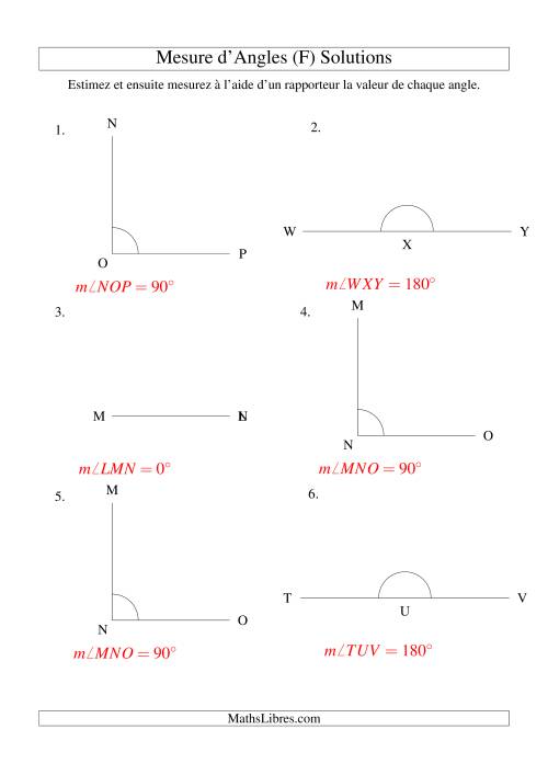 Mesure d'angles entre 0° et 360° (intervalles de 90°) (F) page 2