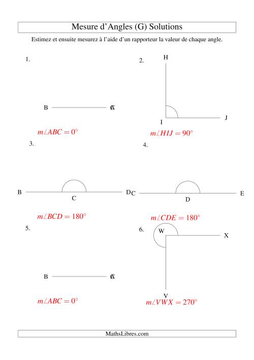 Mesure d'angles entre 0° et 360° (intervalles de 90°) (G) page 2