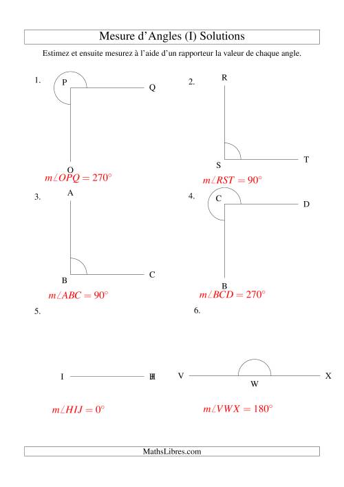 Mesure d'angles entre 0° et 360° (intervalles de 90°) (I) page 2