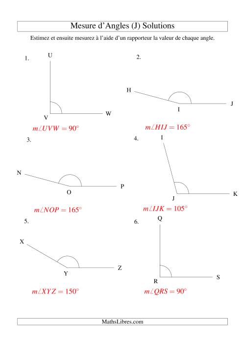 Mesure d'angles entre 90° et 180° (intervalles de 15°) (J) page 2
