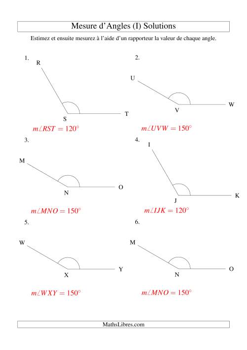 Mesure d'angles entre 90° et 180° (intervalles de 30°) (I) page 2