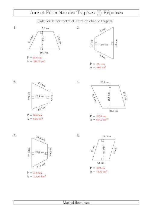 Calcul de l'Aire et du Périmètre des Trapèzes Scalènes (I) page 2
