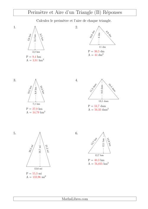 Calcul de l'Aire et du Périmètre d'un Triangle Aigu (B) page 2