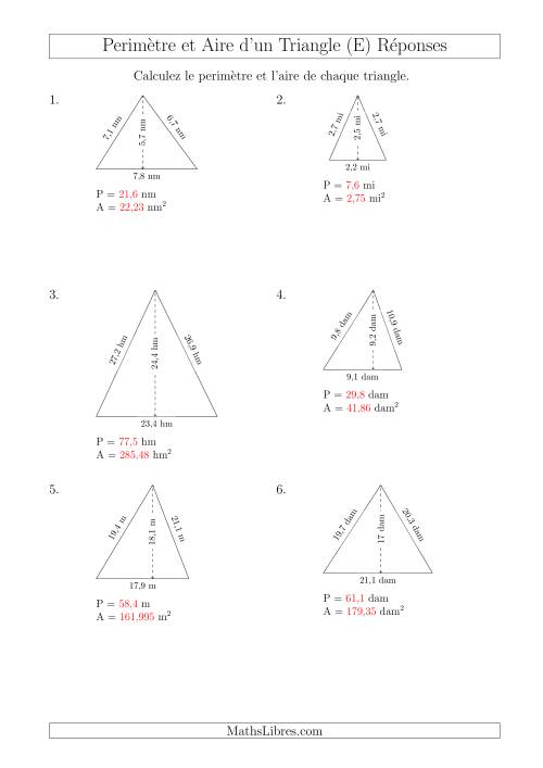 Calcul de l'Aire et du Périmètre d'un Triangle Aigu (E) page 2