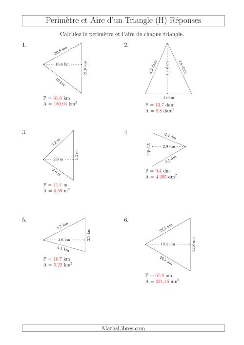 Calcul de l'Aire et du Périmètre d'un Triangle Aigu (En Rotation) (H) page 2