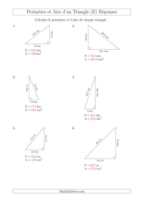 Calcul de l'Aire et du Périmètre d'un Triangle Rectangle (En Rotation) (E) page 2