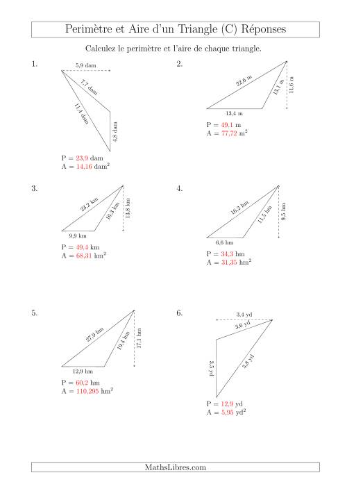 Calcul de l'Aire et du Périmètre d'un Triangle Obtusangle (En Rotation) (C) page 2