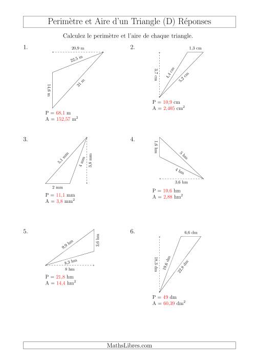 Calcul de l'Aire et du Périmètre d'un Triangle Obtusangle (En Rotation) (D) page 2