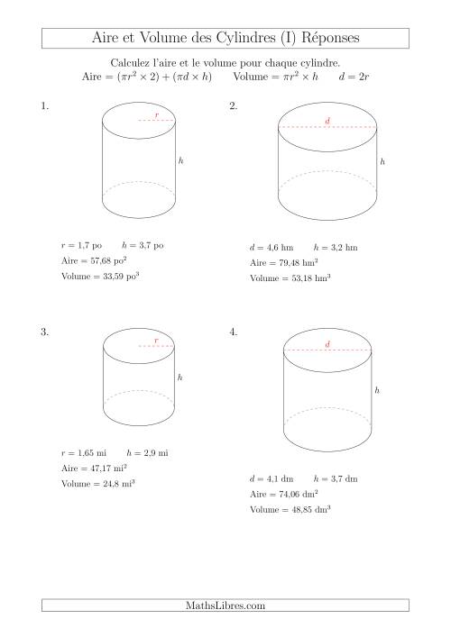Calcul de l'Aire et du Volume des Cylindres avec de Petits Nombres (I) page 2