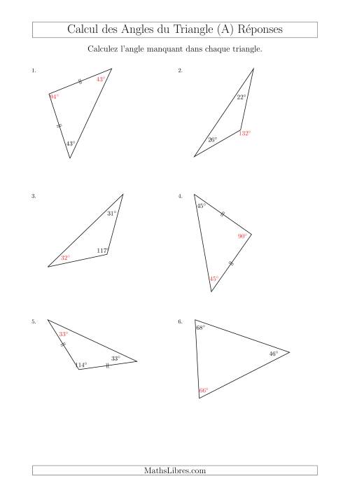 Calcul des Angles d’un triangle en Tenant Compte des Autres Angles (Tout) page 2