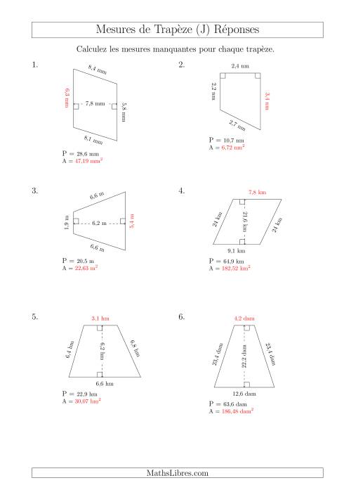 Calcul de la Base et l'Aire des Trapèzes (J) page 2