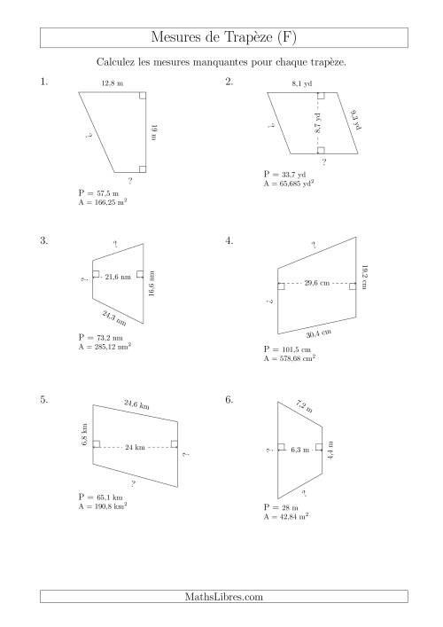 Calcul de la Base et Côtés des Trapèzes (F)