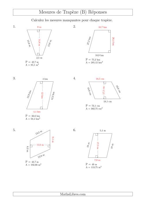 Calcul de la Base et la Hauetur des Trapèzes (B) page 2