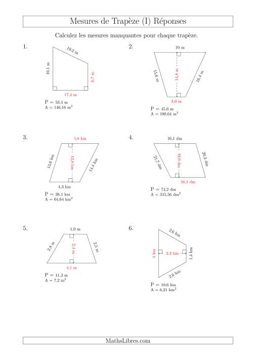 Calcul de la Base et la Hauetur des Trapèzes (I) page 2
