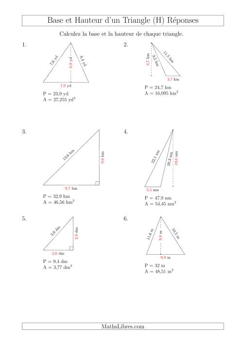 Calcul de la Base et Hauteur des Triangles (H) page 2