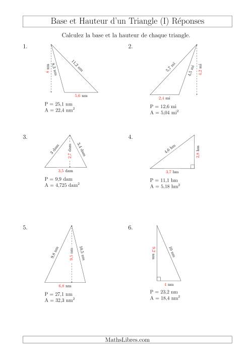 Calcul de la Base et Hauteur des Triangles (I) page 2
