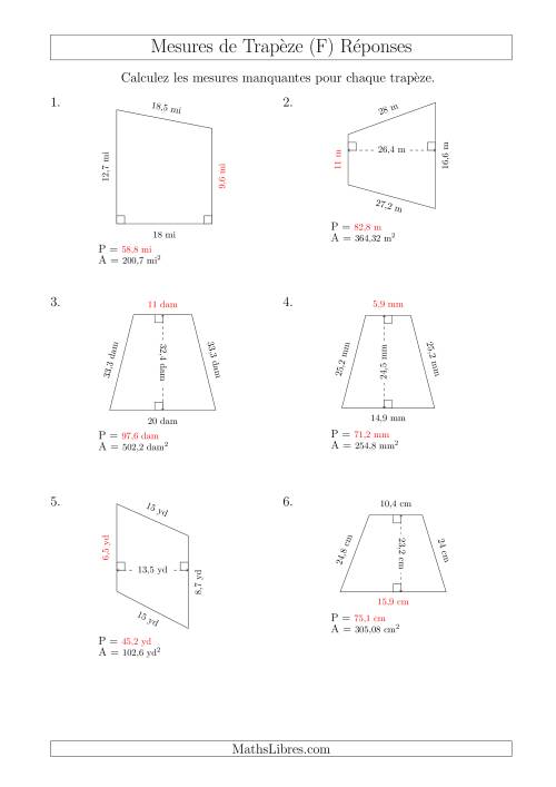 Calcul de la Base et du Périmètre des Trapèzes (F) page 2