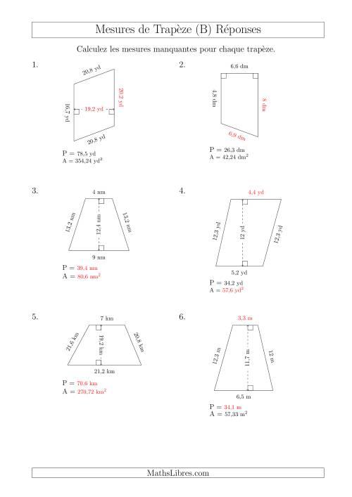 Calcul de Divreses Mesures des Trapèzes (B) page 2