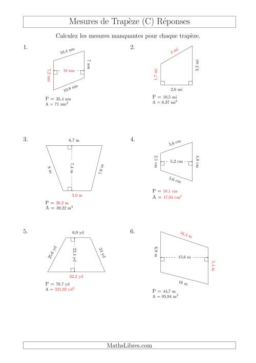 Calcul de Divreses Mesures des Trapèzes (C) page 2