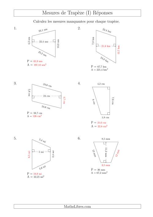 Calcul de Divreses Mesures des Trapèzes (I) page 2