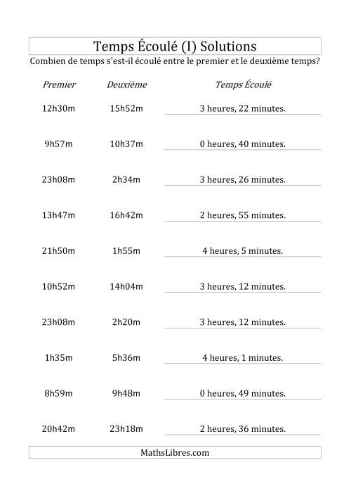 Temps écoulé jusqu'à 5 heures, intervalles de 1 minute (I) page 2
