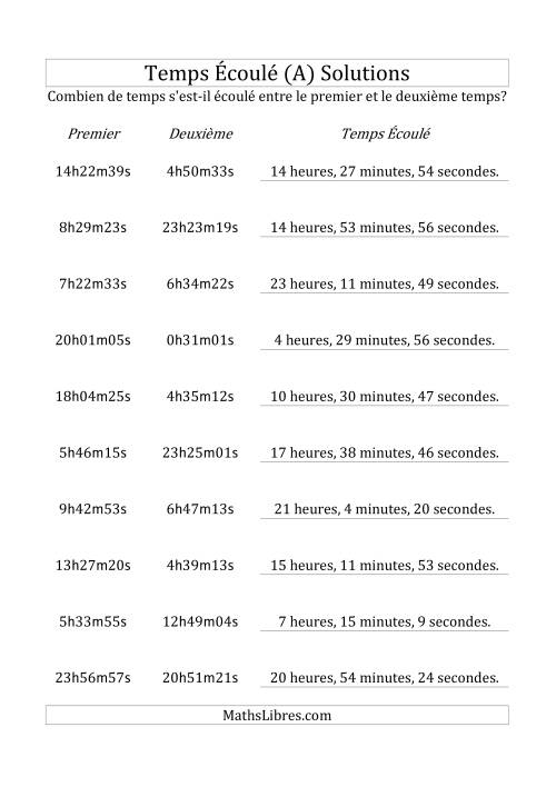 Temps écoulé jusqu'à 24 heures, intervalles de 1 minute/seconde (A) page 2