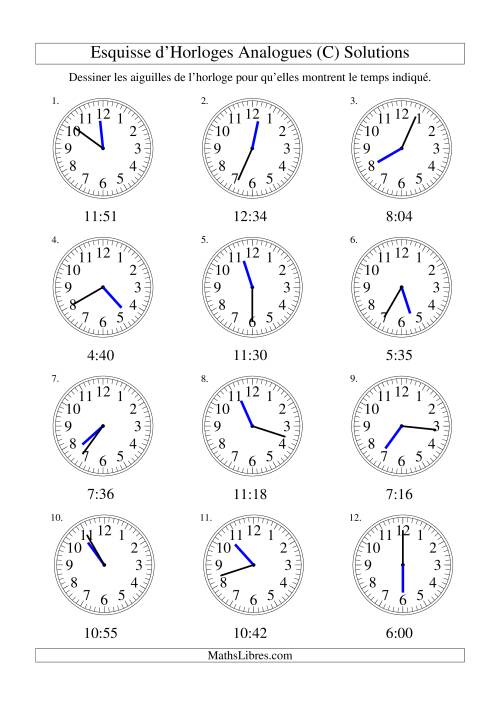 Esquisse d'horloge analogue (intervalles 1 minute) (C) page 2