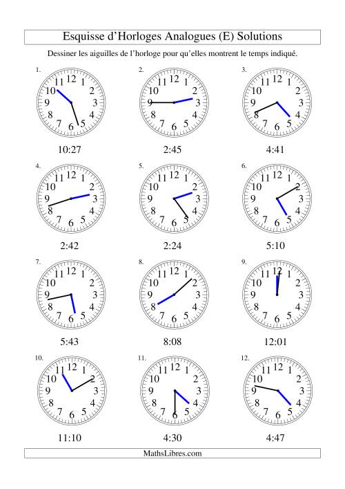 Esquisse d'horloge analogue (intervalles 1 minute) (E) page 2