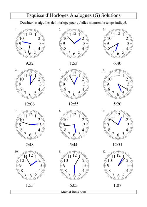 Esquisse d'horloge analogue (intervalles 1 minute) (G) page 2