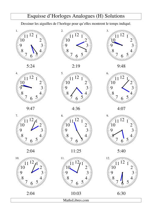 Esquisse d'horloge analogue (intervalles 1 minute) (H) page 2