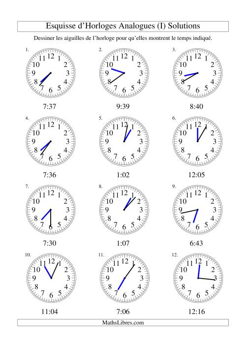Esquisse d'horloge analogue (intervalles 1 minute) (I) page 2