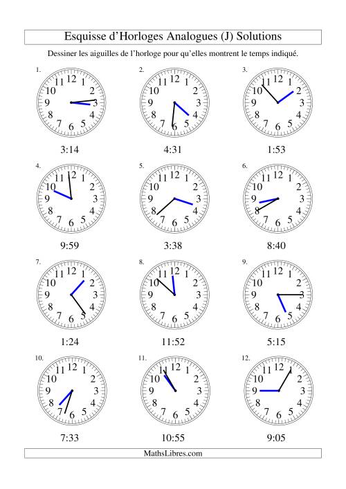 Esquisse d'horloge analogue (intervalles 1 minute) (J) page 2