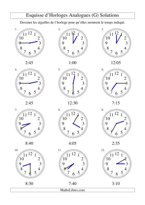 Esquisse d'horloge analogue (intervalles 5 minutes) (G) page 2