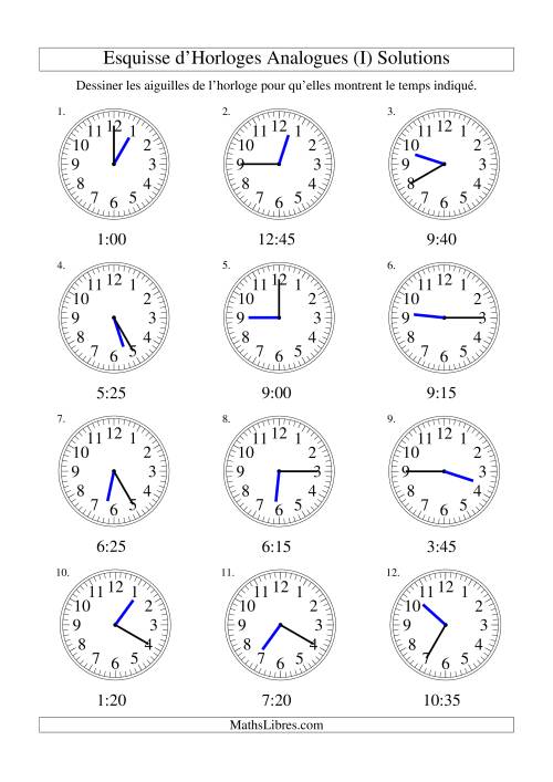 Esquisse d'horloge analogue (intervalles 5 minutes) (I) page 2