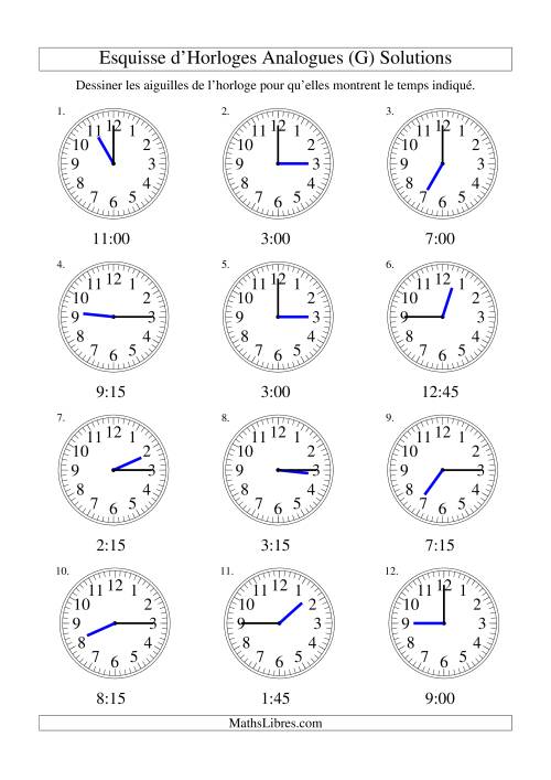 Esquisse d'horloge analogue (intervalles 15 minutes) (G) page 2
