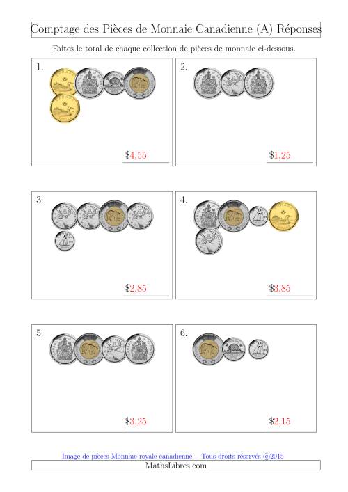 Comptage des Pièces de Monnaie Incluant 50 Cents (Petites Collections) (Tout) page 2