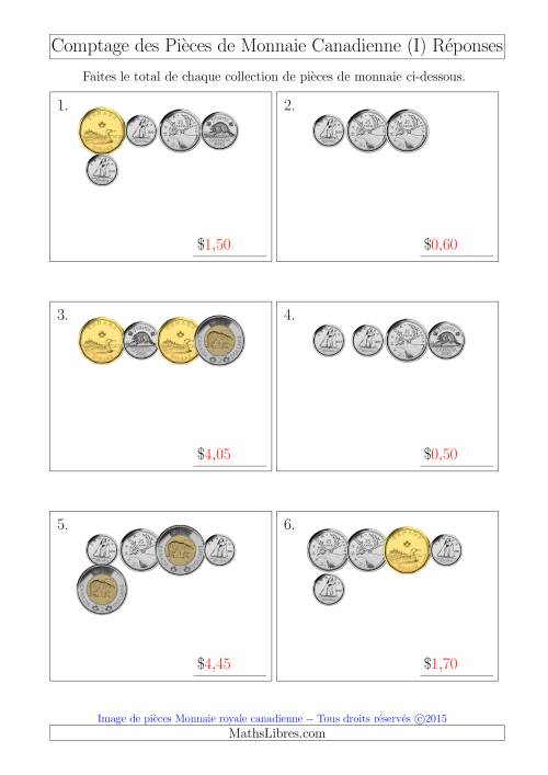Comptage des Pièces de Monnaie Canadienne (Petites Collections) (I) page 2