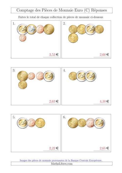 Comptage des Pièces de Monnaie Euro (Petites Collections) (C) page 2