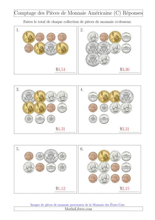 Comptage des Pièces de Monnaie Amécaine Incluant 1/2  1 Dollar (C) page 2