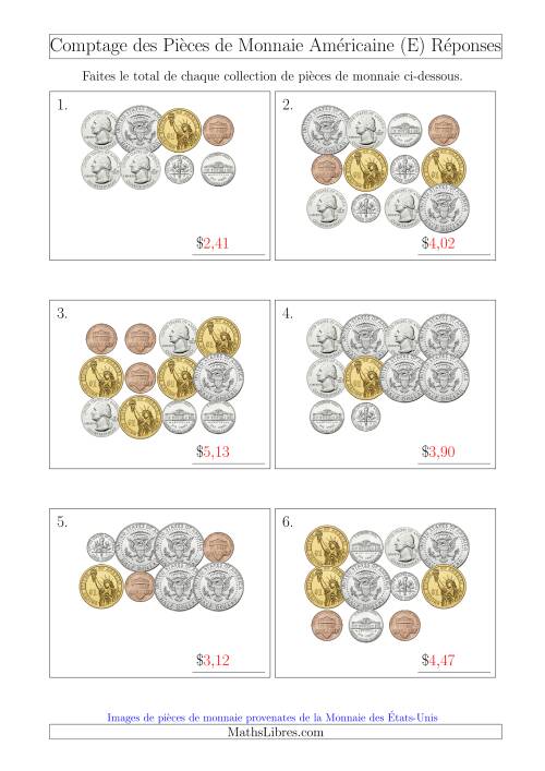 Comptage des Pièces de Monnaie Amécaine Incluant 1/2  1 Dollar (E) page 2
