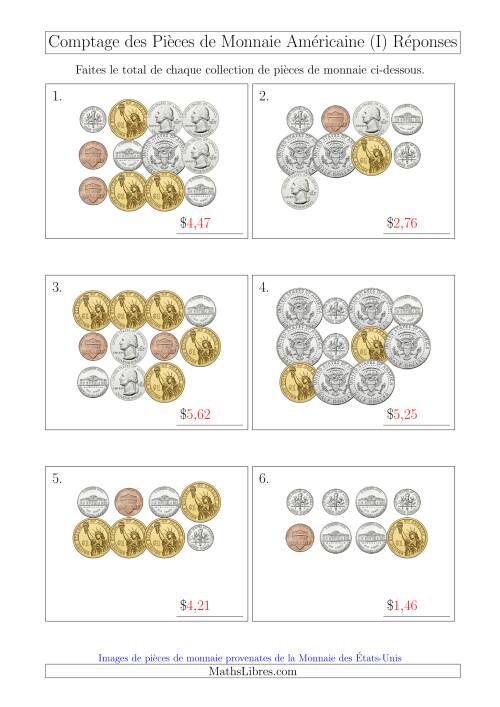 Comptage des Pièces de Monnaie Amécaine Incluant 1/2  1 Dollar (I) page 2