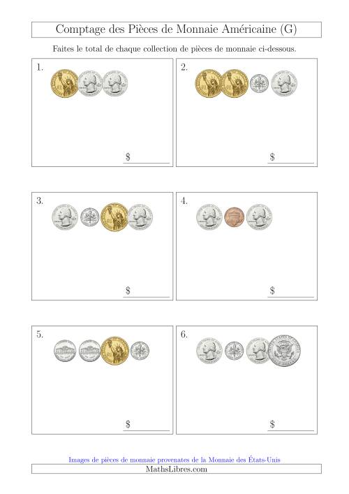 Comptage des Pièces de Monnaie Amécaine Incluant 1/2  1 Dollar (Petites Collections) (G)