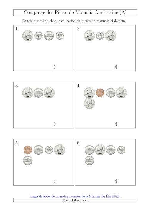 Comptage des Pièces de Monnaie Amécaine (Petites Collections) (Tout)